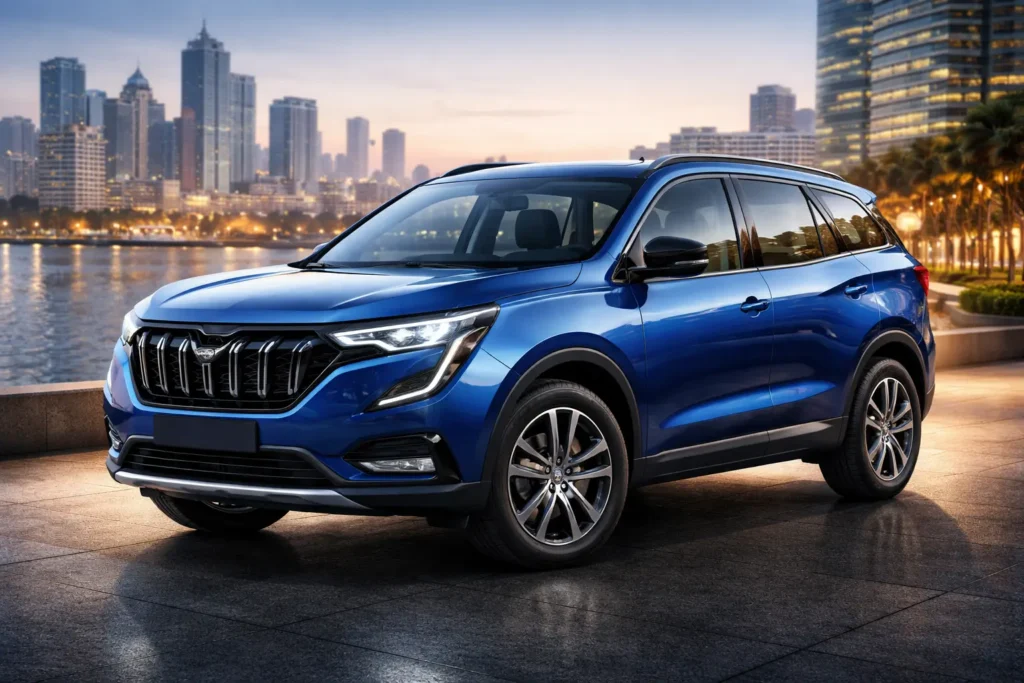 Mahindra XUV700 और नई XUV 7XO एक साथ खड़ी हैं, जिनमें XUV700 का दमदार डिजाइन और 7XO का मॉडर्न फ्रंट लुक दिख रहा है